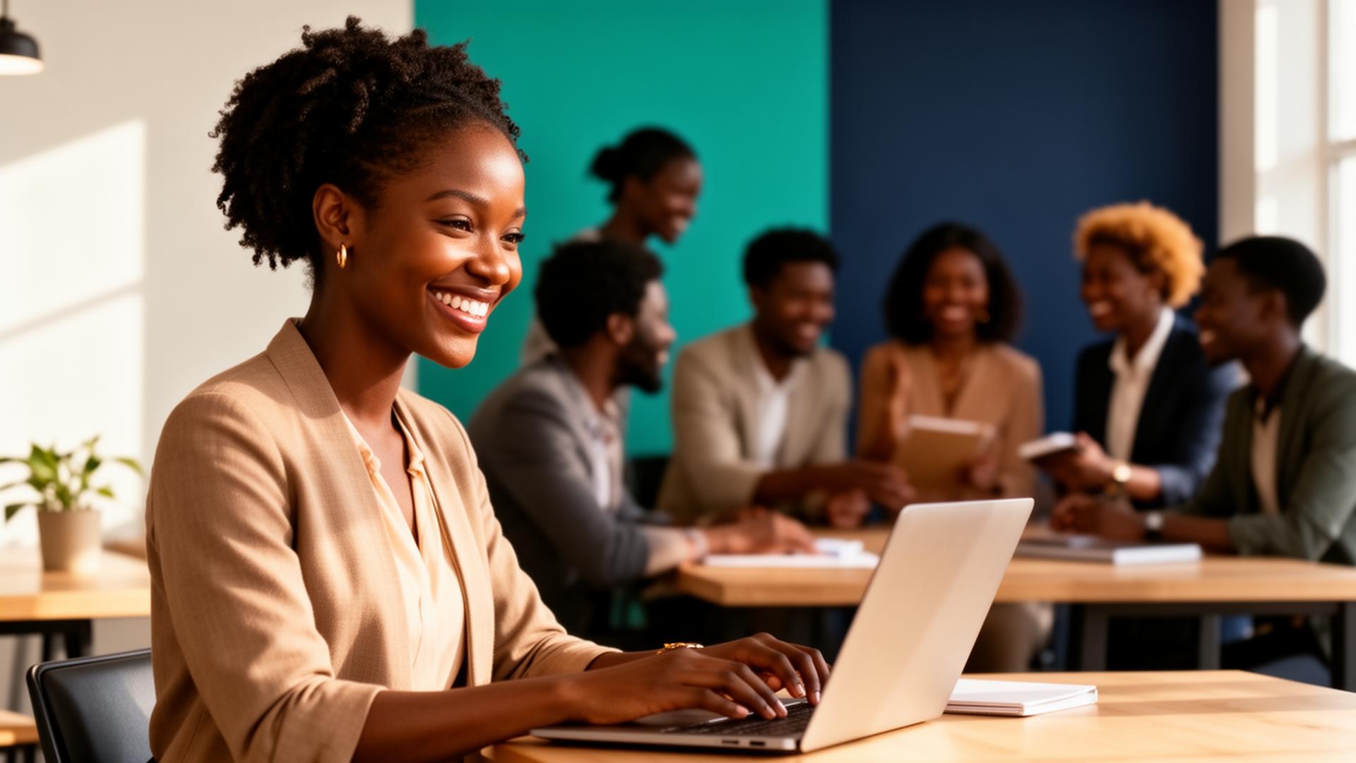 African entrepreneurs collaborating on HustleAid Connect